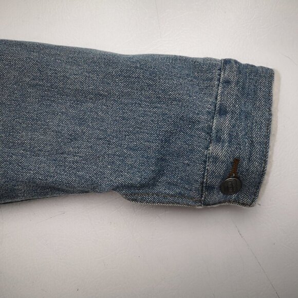 Star Blue Ladies Size Small Blue Denim Jacket with White Faux Fur Lining - Picture 7 of 13